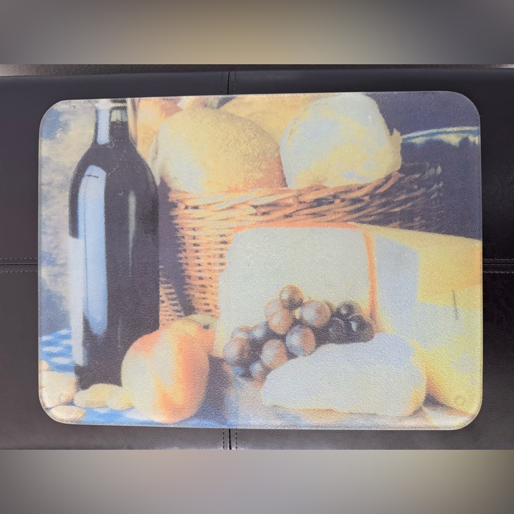 Tempered Glass cutting board featuring the artwork "Tuscan Evening Wine" .